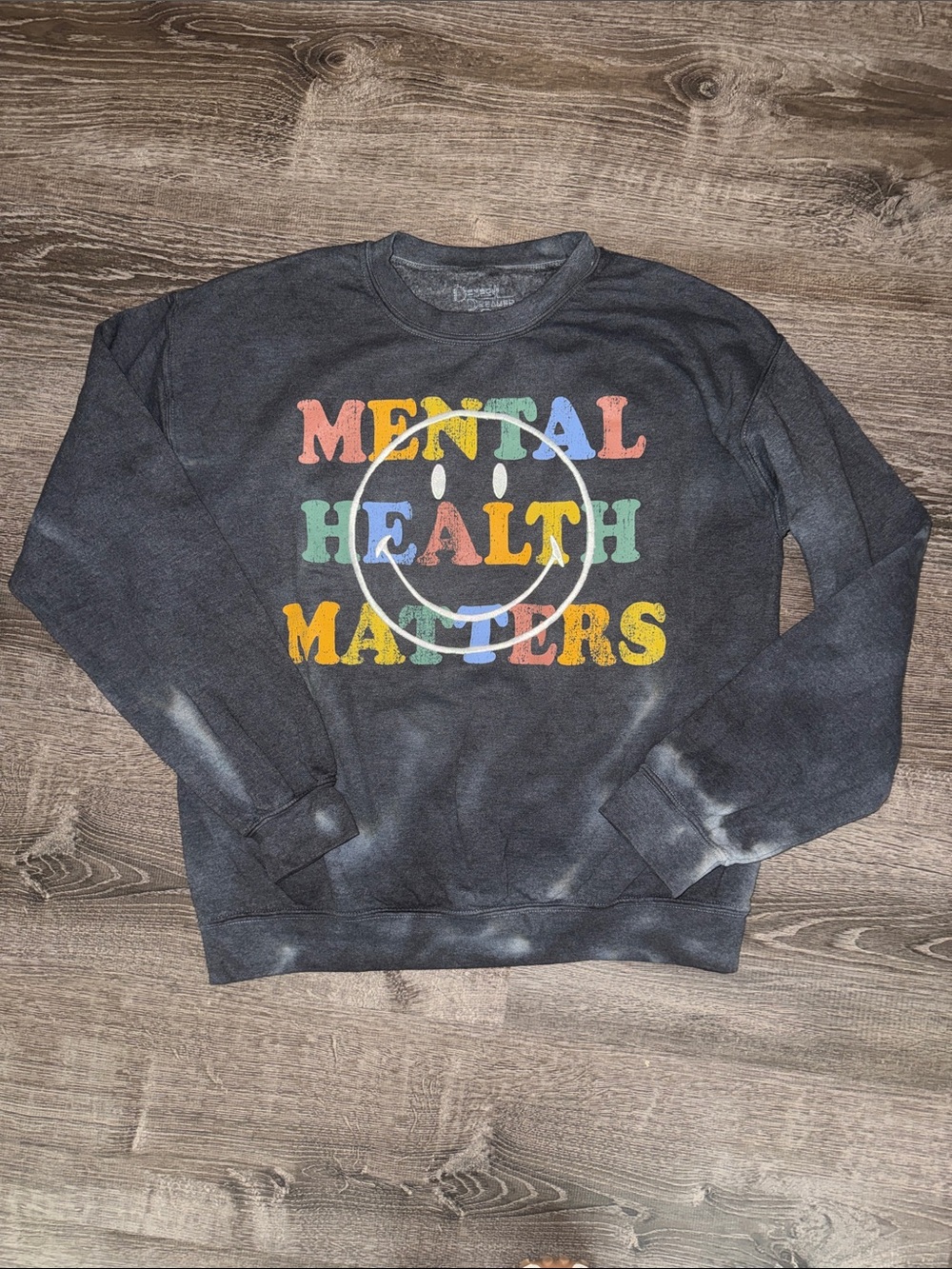 Mental Health Matters Black Tie-Dye Crewneck Sweatshirt